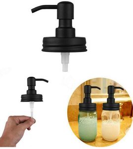 Black Mason Jar Soap Dispenser Lids Rust Proof 304 Rostfritt stål Vätsket Liten Lotion Pump för kök och badrumsburk inte 5746307