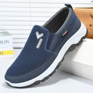 Herren -Leinwandschuhe mit weichen Sohlen lässig atmungsaktiv bequeme Schiebehülse Herren Stoffschuhe Herren Oxford Sneakers