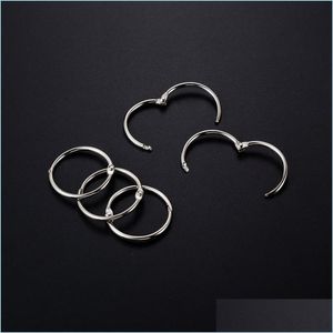 Kluczowe pierścienie Książka Elastyczne otwarte metalowe pierścień Circlips 3x44mm Nikiel do folderu DIY PO Tagi album