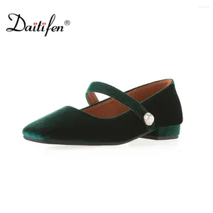 Casual Shoes Brangdy Brand Fashion Wome Mary Jean Spring Autumn Female Pearl Concise T-strap Flats Genuine Leather Ladies Office