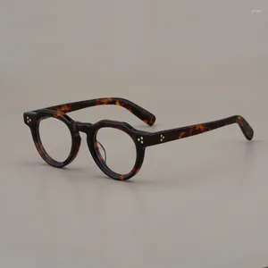 Solglasögon ramar japansk stil handgjorda högkvalitativa acetat runda ovala glasögon ram för män kvinnor designer glasögon kan anpassa