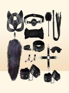 Leather Fun Sm Binding Plush Ten Piece Set 1 of Adult Alter Training Supplies Handcuffs and Foot Cuffs 8BF81368019