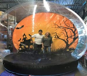 Decorazione natalizia Snow Globe PO Booth People Inside Clear Bubble Dome Sfondo personalizzato Immagine gonfiabile Snowglobe Chr1330265