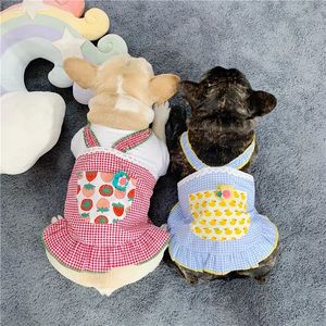 Fransk bulldoggklänning sommar mops hundkläder väst kjol schnauzer kläder klänningar släpp husdjur kostym kläder outfit 240412