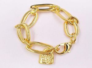 Nova pulseira autêntica de ouro Bracelets de amizade impressionantes uno de 50 jóias banhadas Caixa de estilo europeu para homens homens pul0949or7934455