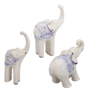 Dekorative Figuren Elefant Keramikdekor Safe exquisite langlebige elegante Porzellanskulptur Verschönerungsraum für das Büro der Eingangshalle