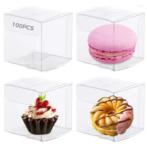 Container 100pcs/Set Clear Favor Favor Boxen transparente plastische Geschenkkapazierkoffer für Süßigkeitenschokoladennüsse