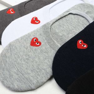 Men's Socks Summer Children's Love Embroidery Invisible Silicone Non-slip Women's Boat