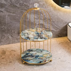 Bird Cage Makeup Organizer Vanity Storage Rack Bathroom Jewelry Holder Shelf