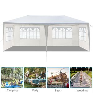 Tenda da festa all'aperto da 10'x20 con 4 laterali rimovibili, gazebo da sposa patio a baldacchino impermeabile, bianco