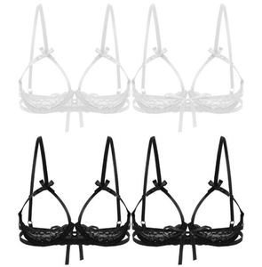 Offener Nippel BH sexy erotische Frauen Offener Tasse BH ausschneiden Brustunterwäsche durch bloße Spitze Dessous Regal Unterwäsche258v4726739