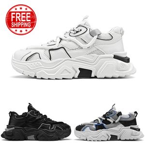 Spedizione gratuita Uomini da donna Scarpe da corsa Mesh Mesh-Up Comfort Black White Grey Mens Trainer Sport Sneakers Gai