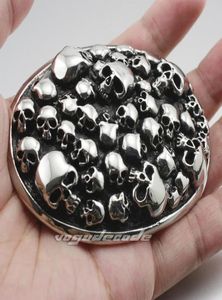 Huge Heavy 316L Stainless Steel Skulls Mens Biker Rocker Punk Belt Buckle P0252423908