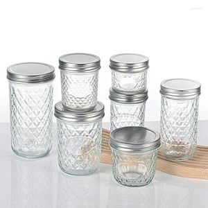 Storage Bottles Glass Mason Jars (3-8) OZ Canning Jelly With Food Grade Safe Metal Lids Honey Wedding Favors Shower DIY Spice