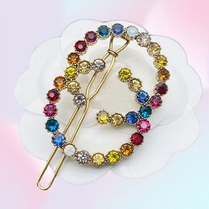 2022 Designer Designer Colorful Sinestones Letters Women Hair Clips Barrettes for Fashion Lady Hair Jewelry Accessori6767545