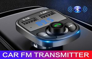 FM Verici Aux Modülatör Bluetooth El Araba Kiti Araba O MP3 Çalar 31A Hızlı Şarj İkili USB Araba Charger4000681