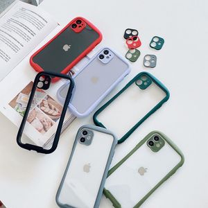 Capa de telefone à prova de choque da TPU de acrílica transparente para iPhone 11 12 13 14 15 Pro 7 8 Se Creative Protect Capa Acessórios para telefone