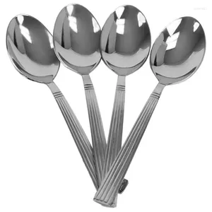 Наборы посуды на 4 штук из нержавеющей стали Spoon Set Sirew Gold Atensil Деревянные пластиковые тарелки многоразовый палочка для еды Silv Silv