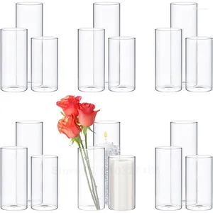 Vases 18PCS Glass Cylinder Flowers Vase Clear Table Centerpieces Deco Floating Candles Holders For Wedding Party Event