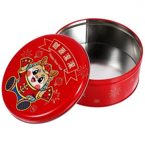 Storage Bottles Tinplate Biscuit Box Container Lid Cookie Containers Holiday Supplies Jar With Tins Lids Candy Year Sweet