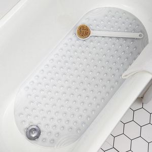 Bath Mats DEXI Non Slip Tub Bathroom Bathtub Mat With Suction Cup And Drain Hole Shower Floor