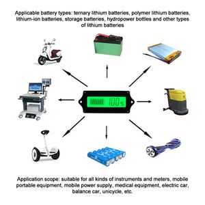Uniwersalny tester baterii Wskaźnik poziomu ładunku Wyświetlacz LED Olw Kwas litowy tester monitorowania Monitora z obudową