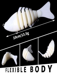 10pcs 10cm 135g esche nude in bianco articolato esche di pesciolini di ciuffi non verniciati corpi di richiamo esca 6448873