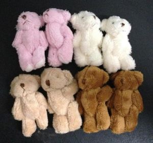 HXLTOYSTORE 6CM PSH Mini Teddy Bear Long Wool Małe małe niedźwiedzia Pchane Zwierzęta Zabawki wisiorki do butuku łańcucha kluczowego 4color8980229