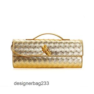 Long Clutch Single Bottegs Venets Bag Luxury Bags Handmade Woven French 2024 Lady Hardware Lock New Buckle Diagonal Cross Andiamo Purse Shoulder Women MCX6