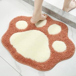 Bath Mats Cartoon Foot Shape Mat Non-slip Bathroom Carpet Door Absorbent Rug Machine Washable