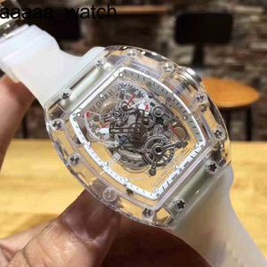 Richardmill Watch Luxury Mens Mechanical Automatic Transparent Hollow Out Personlig vattentät mode Swiss Movement VBCQ