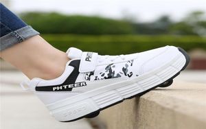 Vuxna pojkar heelys barn039 -flickor rullar sneakers student dubbelhjulskor multifunktion skridskor sprängande inline skridskor8421168