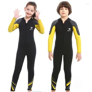 Women's Swimwear 2.5mm Children's Swimsuit One-piece Long Sleeved Thickened Warm Breathable Surfing Snorkeling Clothes