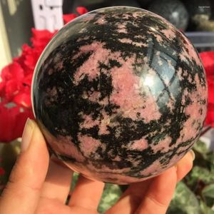 Decorative Figurines 1pcs Natural Crystal Stone Plum Tourmaline Sphere Energy Healing Home Decoration Gift