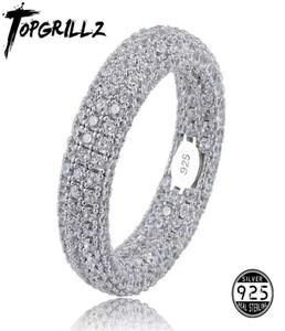 Jakość 925 Srebrny pierścień znaczków Sterling Pełny zamrożony z cyrkonu sześcienne pierścionki zaręczynowe kobiety Bejdia za prezenty Y07236158805