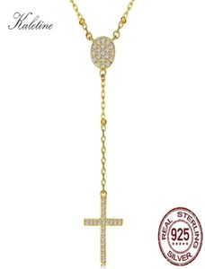 Kaletine 925 Sterling Silver Rosary Halsband Trendiga guldsmycken charms kalkonhalsband kvinnor tillbehör män 2202181298943