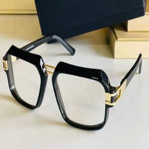 6004 반짝이는 블랙 골드 스퀘어 안경 빈티지 광학 안경 프레임 투명 렌즈 남성 패션 선글라스 프레임