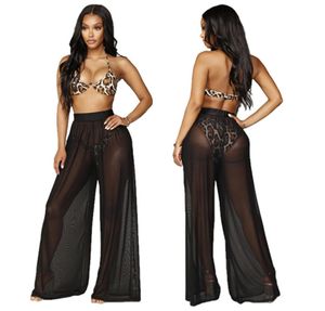 Fashion2019 Womens Beach Mesh Bikini Cover up Badebode transparent lange Hosen mit weitem Bein Plus S2XL3820884