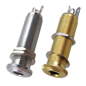 Tooyful 1/4" 6.35mm Brass Threaded Cylinder Jack Output Input Plug Socket for Guitar Bass Pickup Parts