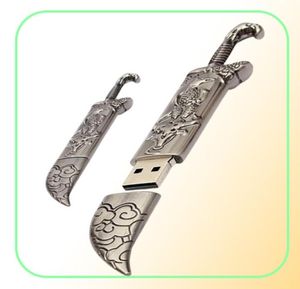 Verklig kapacitet 16GB128GB USB 20 Metal Sword Model Flash Memory Stick Storage Thumb Pen Drive2289744