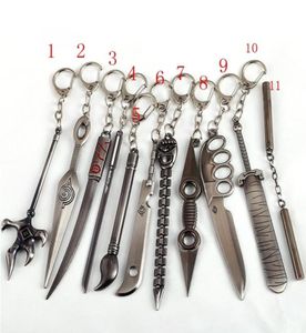 Меччай для ключей Sasuke Uchiha Kunai Pendant Key Chains Keyring Фигура для мужчин Женщины игрушечные ювелирные украшения Acessories J03062143494