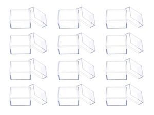 Wrap regalo 12pcs Clear Acrylic Square Cube Candy Box Treat Boxes Contenitori per feste di nozze Baby Shower Bombaling Packaging CaseGift5242394