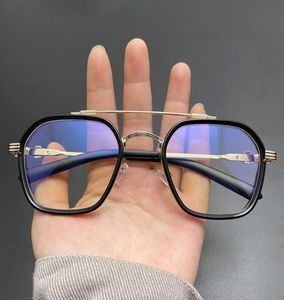 Novo Chrome Sunglasses Frames New Fashion Star Mesmo moldura de óculos Double Beam Double Slag Men039s Glasses Anti Blue Light FLA2835879