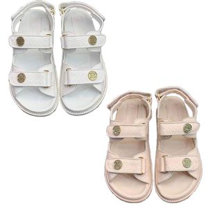 Adjustable Slide Shoes Stylish Women Sandals Summer Desinateur Flats For Women Designer Slides Sandalen White Designer Flats Apricot