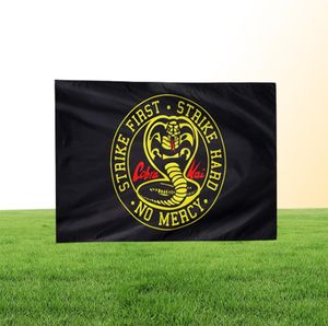 Cobra Kai Strike First Hard No Mercy 3x5ft Flags 100D Polyester Banners Indoor Outdoor Vivid Color High Quality With Two Brass Gro8950783