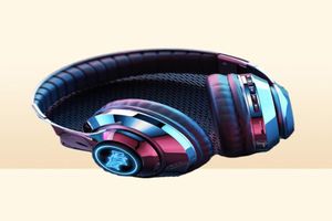 Hörlurar hörlurar trådlösa hörlurar fone bluetooth headset gamer hifi stereo led glöd metall vikande musik fonos med mic2285043