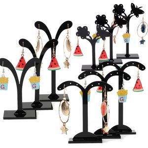 Fashional Creative Acrylic Three Piece Jewelry Earring Display Stand Tray Jewelry Hanging Rack Tree Storange Holder Organizer