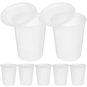 Depolama Şişeleri Çorba kasesi kaplar Tek kullanımlık kaseler kapaklar içecek içme fincanı parfaitler bardaklar sağlam plastik tatlı ölçüm