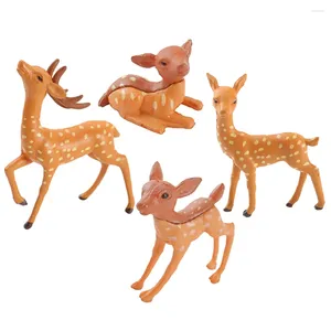 Decorações de jardim 4 PCs Mini decoração em miniatura fada estatuetas resina animal para casa