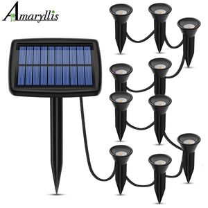 Solar Inground Lights 10in1 Gartenleuchte im Freien wasserdichtes Landschaftsbeleuchtung für Garten Gehweg Terrasse Auffahrt Dekoration 240411